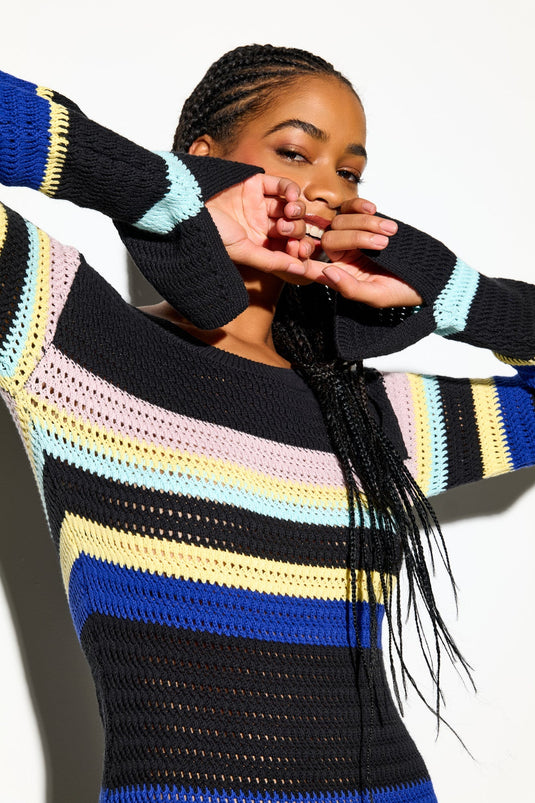 Giselle L/S Crochet Dress