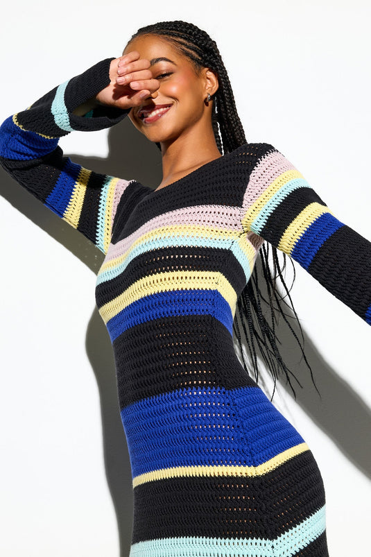 Giselle L/S Crochet Dress